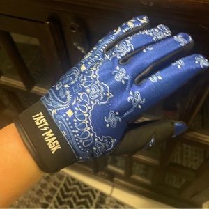 Blue Paisley Live Fast Motocross & Bike Gloves